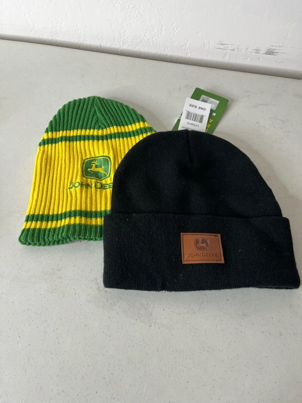 John Deere men’s Knit Beanie Duo - Green, Yellow & Black